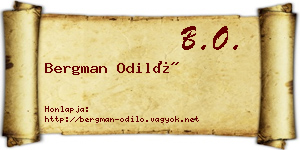 Bergman Odiló névjegykártya
